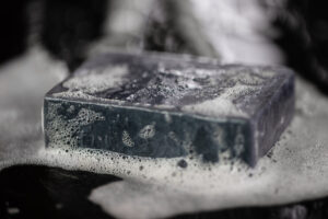 charcoal soap with lather
